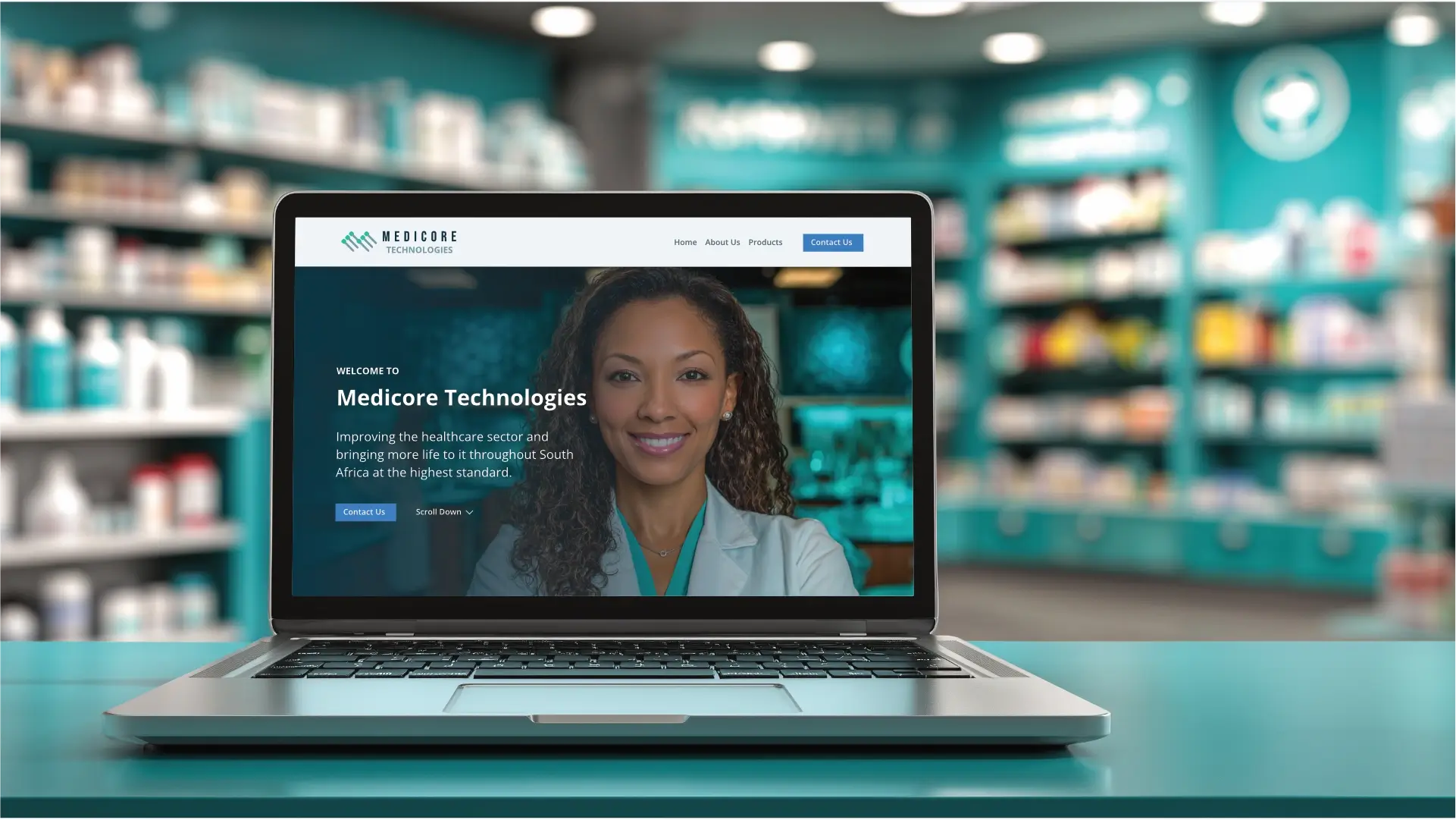 medicore-technologies - 3rd Monochrome Mockup of logo design